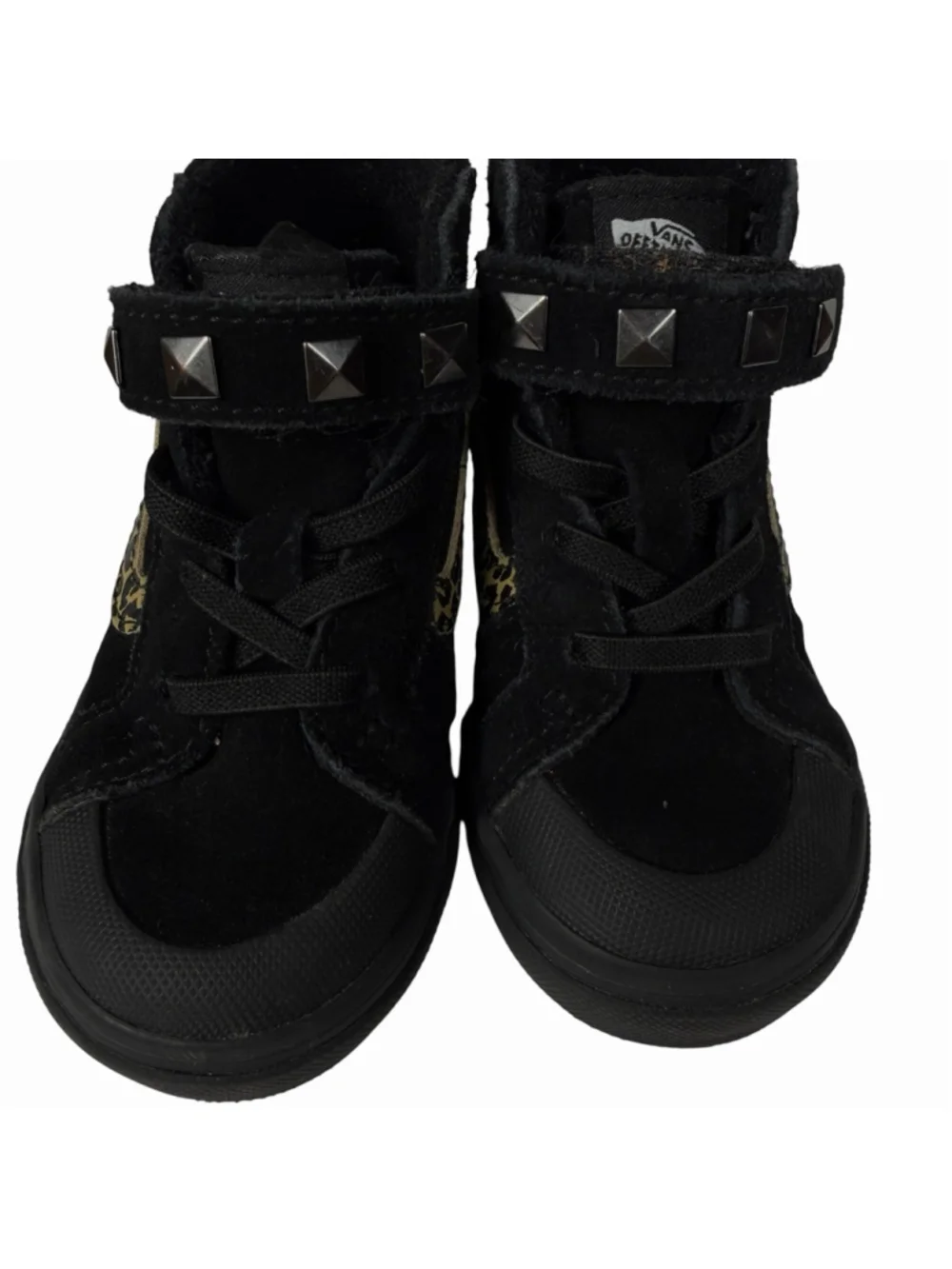 Vans Off The Wall Sk8 Hi-Top Skate Shoes Toddler/Baby 6 Black Studded Leopard